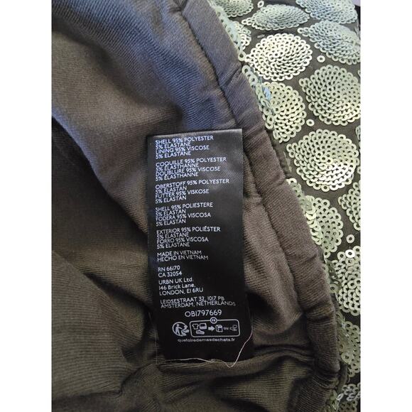 New FREE PEOPLE Wilder Days Sequin Flare Pants $198 SIZE 4 Gold/Olive - Picture 8 of 8